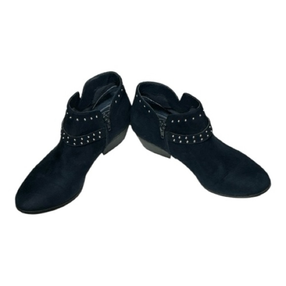 Falls Creek - EC - Elegant Navy Blue Ankle Booties with Studded Strap - Picture 4 of 4